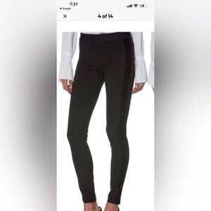 Paige Tereza Velvet Side Stripe Slim Pants in black.  Size 30